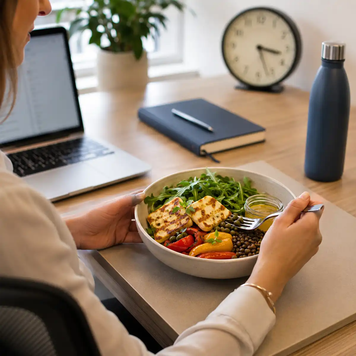 Low-GI lunch recipes UK: chickpea and tuna wholegrain pasta salad with lemon, olive oil and cherry tomatoes, a quick dairy-free option