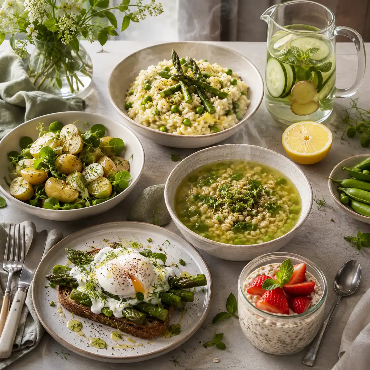 Asparagus poached egg on rye British asparagus and poached egg on rye toast with yoghurt dressing β a light spring detox recipe UK brunch or supper